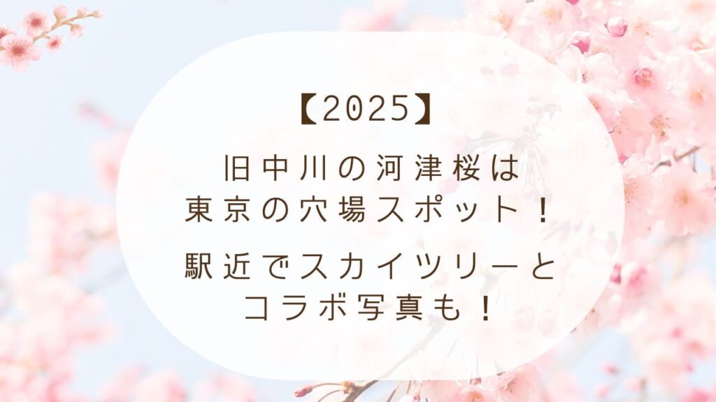 【2025】旧中川の河津桜は東京の穴場スポット！駅近でスカイツリーとコラボ写真も！